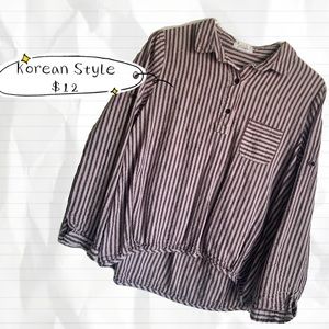 Korean Style Striped Shirt